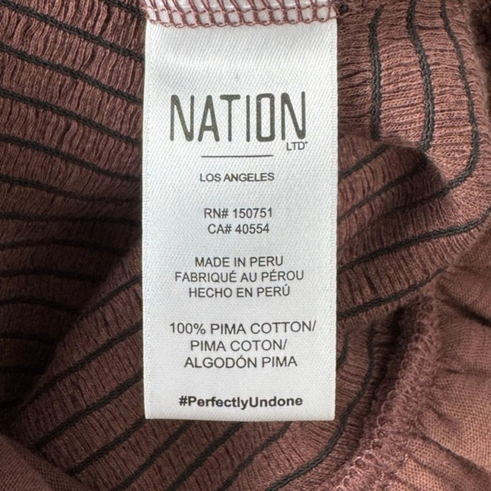 Nation LTD Abby Smocked Mini Dress Small Mauve Ruffle Long Sleeve Boho Romantic - Picture 12 of 13